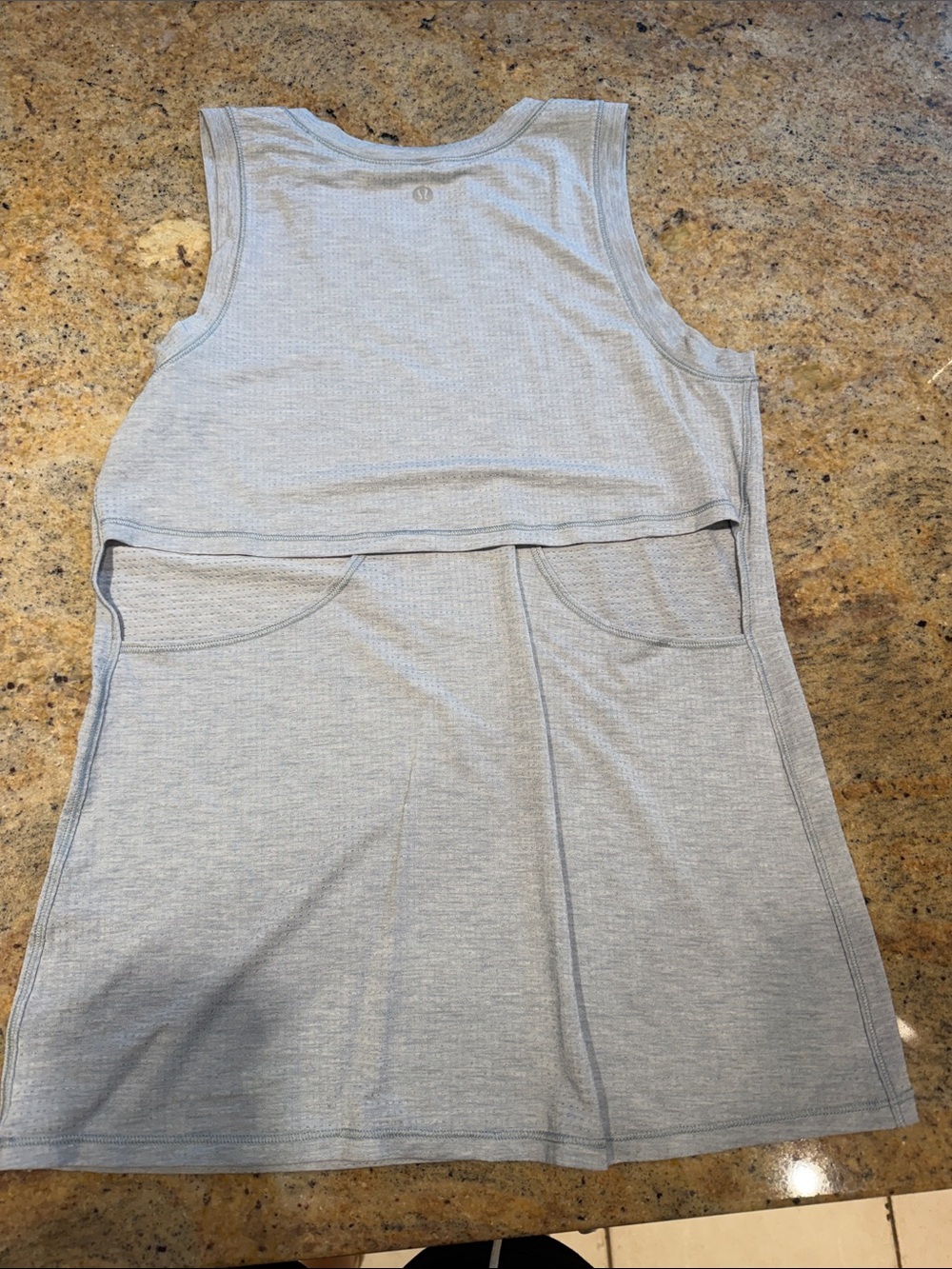 lululemon athletica Heather Light Gray Tank Dress with Front Pockets